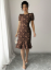 Picture of Women's Elegant Jacquard Midi Dress – Ruffles, Puff Sleevess
