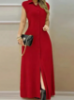 Picture of Women’s Casual Solid Maxi Dress – Button-Down, Summer Style