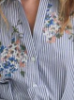 Picture of Women’s Elegant Shirt Dress –  Stripes, Button Placket, Flared Hem