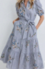 Picture of Women’s Elegant Shirt Dress –  Stripes, Button Placket, Flared Hem