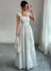 Picture of Women’s Sleeveless Maxi Dress – Floral Pattern, Fitted Waist