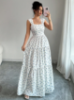 Picture of Women’s Sleeveless Maxi Dress – Floral Pattern, Fitted Waist