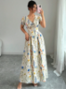 Picture of Women’s Elegant Maxi Dress – Puff Sleeves, Elastic Waist