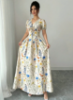 Picture of Women’s Elegant Maxi Dress – Puff Sleeves, Elastic Waist