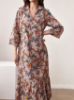 Picture of Women’s Elegant Maxi Dress – Butterfly Pattern, V-Neck, Full Length