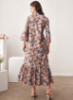 Picture of Women’s Elegant Maxi Dress – Butterfly Pattern, V-Neck, Full Length