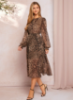 Picture of Women’s Elegant Leopard Print Chiffon Dress – Balloon Sleeves