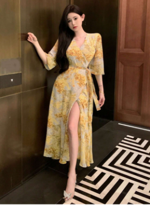 Picture of Women’s Summer Dress – Floral Print, Short Sleeve
