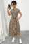 Picture of Women’s Elegant Dress – Paisley Pattern, Short Sleeve, Belt