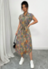 Picture of Women’s Elegant Dress – Paisley Pattern, Short Sleeve, Belt