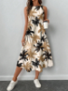 Picture of Women’s Casual Midi Dress – Coconut Palm Print, sleeveless