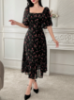 Picture of Women’s Elegant Midi Dress –Chiffon Floral Print
