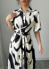 Picture of Women’s Casual midi Dress – Button Placket, shirt style, Patterned