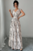 Picture of Women’s Elegant Long Dress – V-Neck, Fitted, Patterned