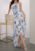 Picture of Women’s Elegant Long Evening Dress – One Shoulder, Floral Pattern