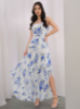 Picture of Women’s Elegant Long Evening Dress – One Shoulder, Floral Pattern