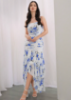 Picture of Women’s Elegant Long Evening Dress – One Shoulder, Floral Pattern