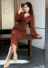 Picture of Women’s Elegant Dress – Leopard Print, Bow Belt
