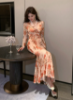 Picture of Women’s Elegant Wrap Summer Dress – Floral Print, V-Neck, Bow Belt