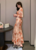 Picture of Women’s Elegant Wrap Summer Dress – Floral Print, V-Neck, Bow Belt