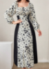 Picture of Women’s Elegant Maxi Dress – Butterfly Pattern, Lantern Sleeves