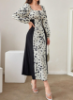 Picture of Women’s Elegant Maxi Dress – Butterfly Pattern, Lantern Sleeves