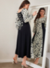 Picture of Women’s Elegant Maxi Dress – Butterfly Pattern, Lantern Sleeves