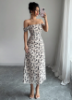 Picture of Women’s Elegant Dress – Square Neckline, Floral Print