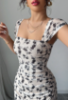 Picture of Women’s Elegant Dress – Square Neckline, Floral Print