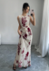 Picture of Women’s Elegant Sleeveless Dress – Pleated, Floral Print, Gathered Waist