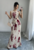 Picture of Women’s Elegant Sleeveless Dress – Pleated, Floral Print, Gathered Waist