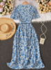 Picture of Women’s Boho Floral Dress – V-Neck, Belt
