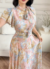 Picture of Women’s Elegant Dress – Floral Print, Gathered Collar