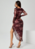 Picture of Women’s Party Dress – Asymmetrical Hem, Slit, Lotus Leaf Detail
