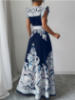Picture of Women’s Elegant A-Line Dress – Floral Print, short sleeves ,Summer Fashion