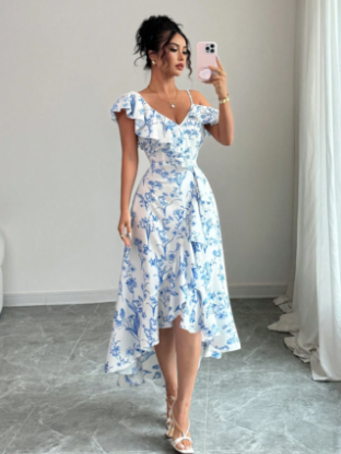 Picture of Women’s Elegant Casual Dress – V-Neck, A-Line