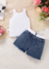 Picture of Baby Girls Denim shorts  Set - sleeveless  ( mama's princes )