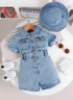 Picture of Baby Girls Denim Romper - with hat