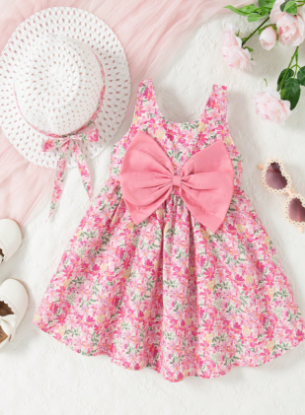 Picture of Baby Girls Princess Dress - big front bow