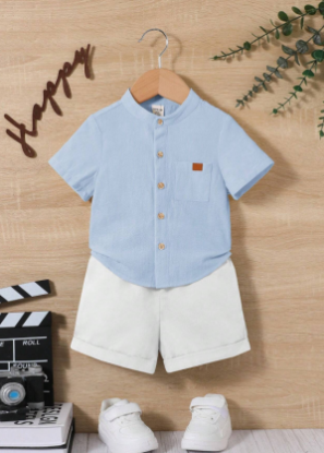 Picture of Baby Boys Blue White Set