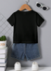Picture of Baby Boys denim shorts Set - with black T-shirt