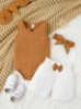 Picture of Baby Girls bodysuit  jacquard Set - with Bow headband