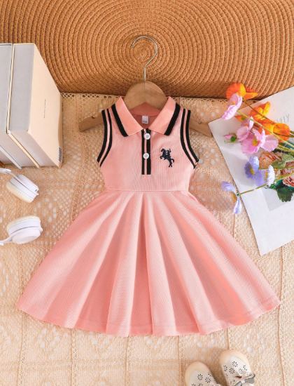 Picture of Baby Girls Summer School Dress - Polo neck