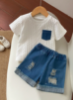 Picture of Baby Boys Set - denim shorts & white shirt