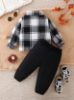 Picture of Baby Boys black & white  Plaid Set