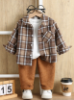 Picture of Baby boys Coffee Brown Plaid Jacket Set