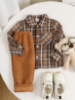 Picture of Baby boys Coffee Brown Plaid Jacket Set