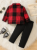 Picture of Baby Boys Red & black Plaid Jacket Set