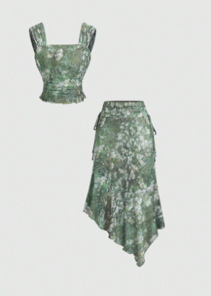 Picture of Sweetra Women's Retro Oil Painting Pattern 