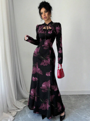 Picture of Modelyn women's midi dress with floral print